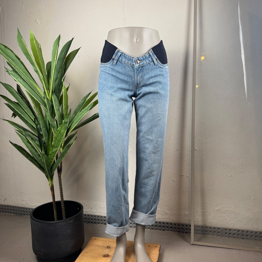 ASOS Maternity Jeans Women US 4 Light Blue 100% Cotton Straight Leg Denim Casual